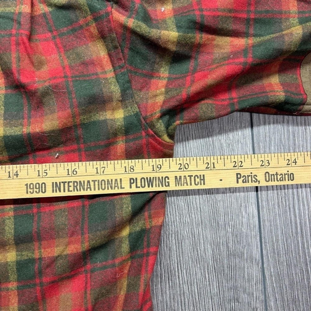 Pendleton Adventure Shirt Mens XXS Red Green Plaid Wool Elbow Patch Corduroy - Picture 7 of 8